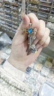 星陨蓝心圣剑痛包搭配神器二次元魔法剑造型合金吊坠配饰