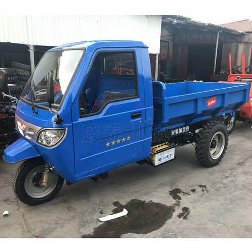 机轮翻斗车 动混凝土三运输自翻卸车斗自卸三马车681工地爬坡三轮