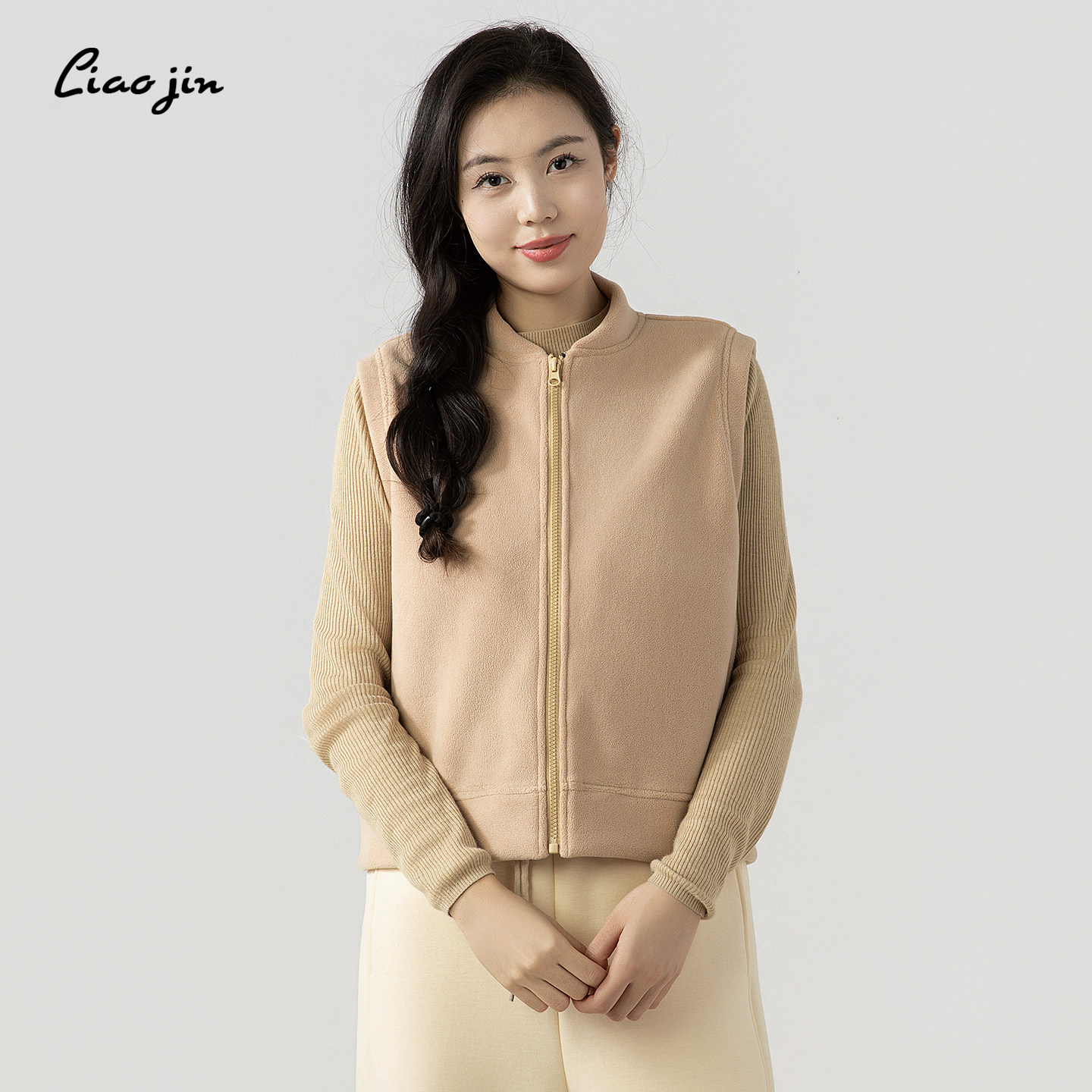 辽锦柞蚕丝奥粒绒马甲加绒加厚保暖防寒内搭背心