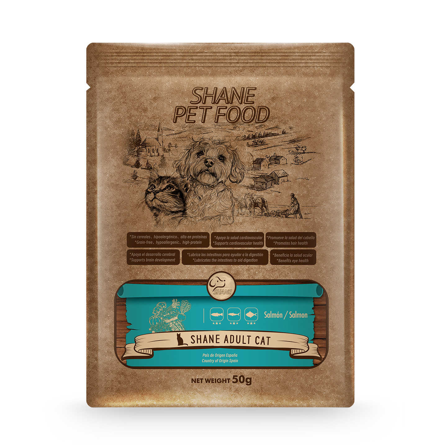 晟恩西班牙进口宠物粮食试用装三文鱼金枪鱼味成猫幼猫粮小包装