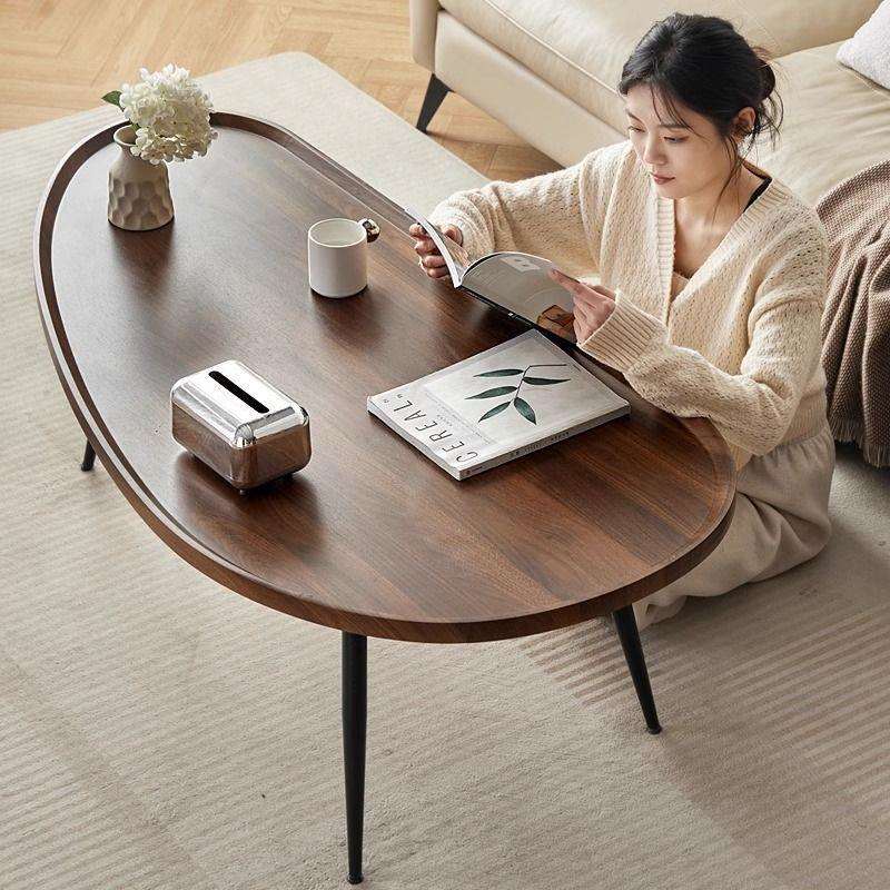 北欧简约茶几小户型圆形茶桌客厅沙发边几轻奢椭圆形创意桌组合