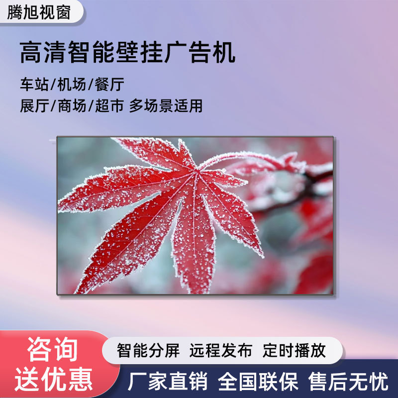 65寸壁挂电容触控超薄广告机