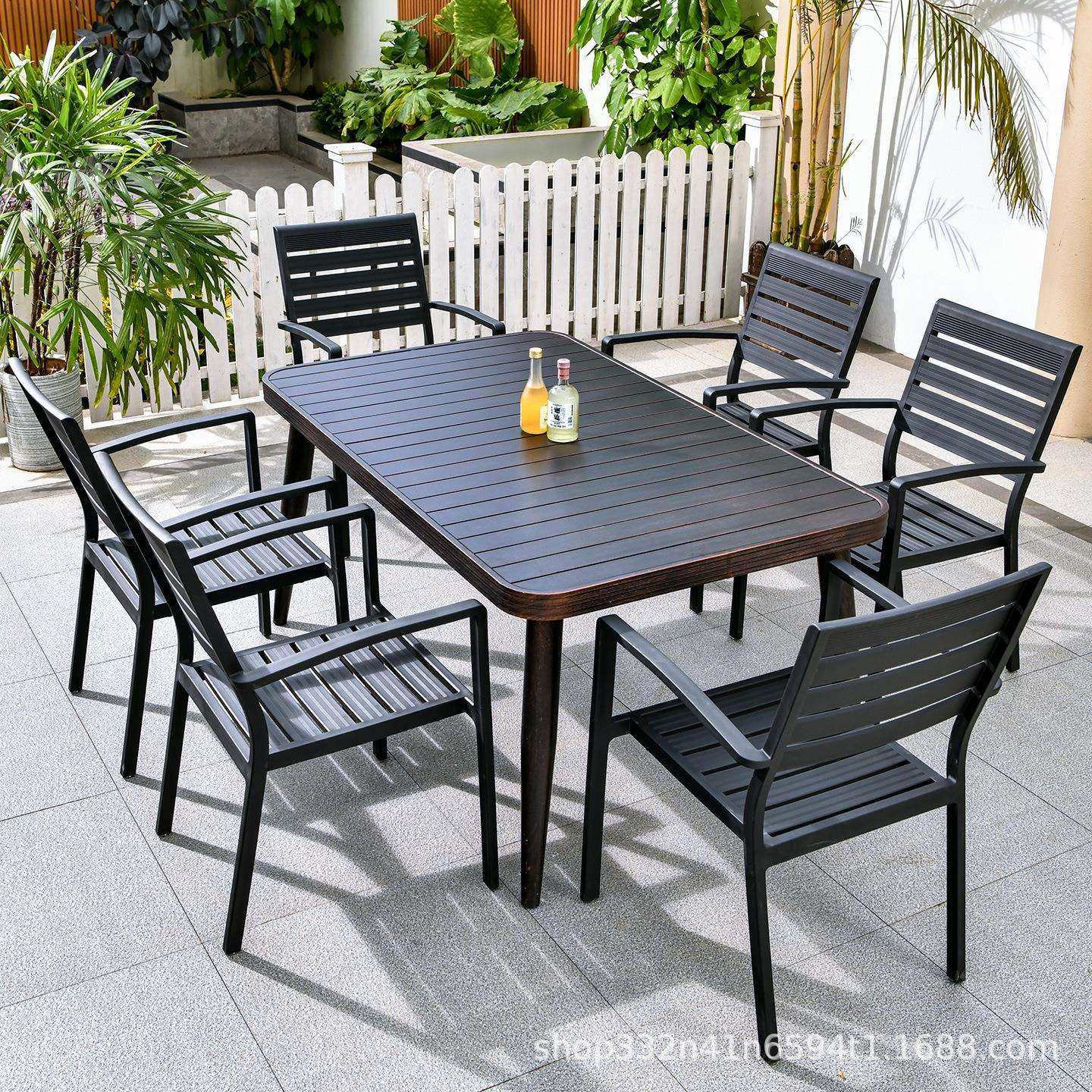 莫家休闲铝合金户外桌椅庭院简约防水防晒室外桌椅露天露台别墅