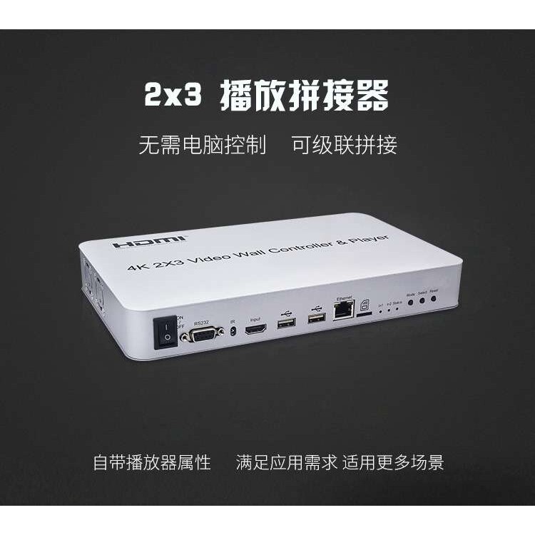 工厂Hdmi屏幕拼接器一进六出高清多种模式合成器支持播放功能