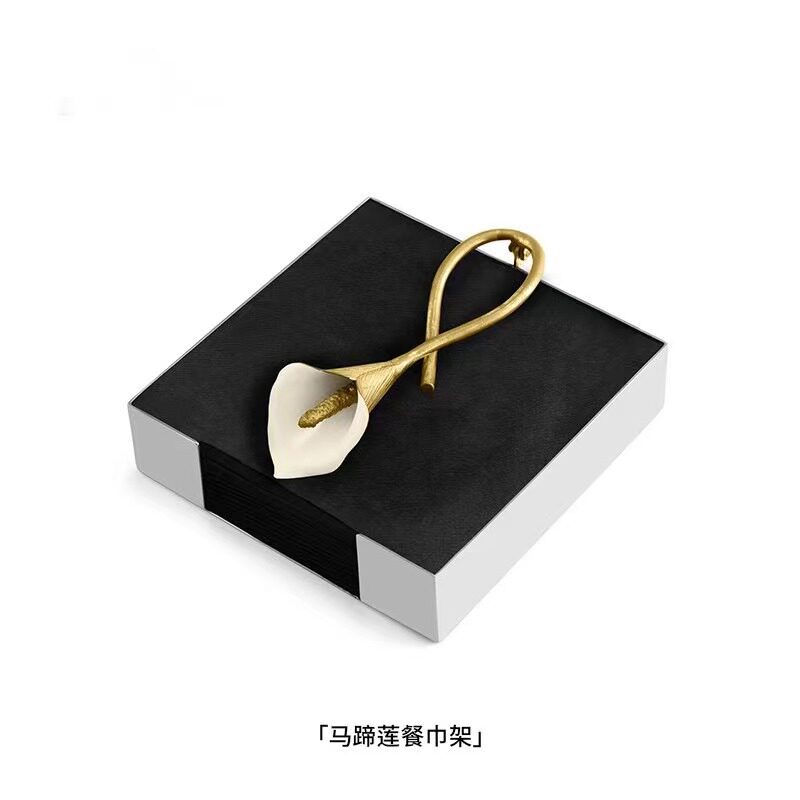 北欧简约餐巾纸收纳盒轻奢纸巾盒酒店餐厅商用定点方形盒子工艺品