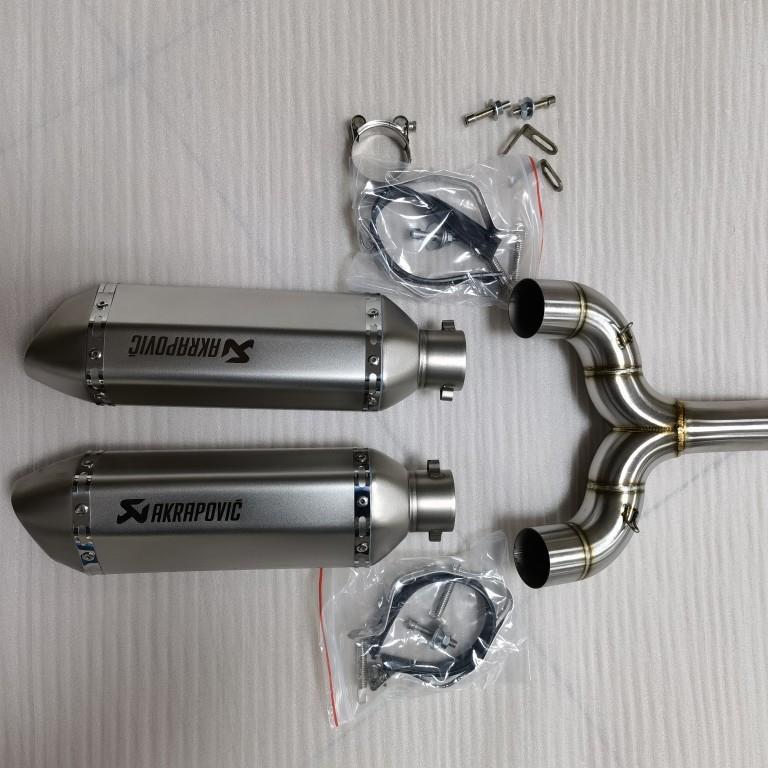 适用于黄龙BJ_BN600改装尾部双出中段搭配SC天蝎小六角排气管