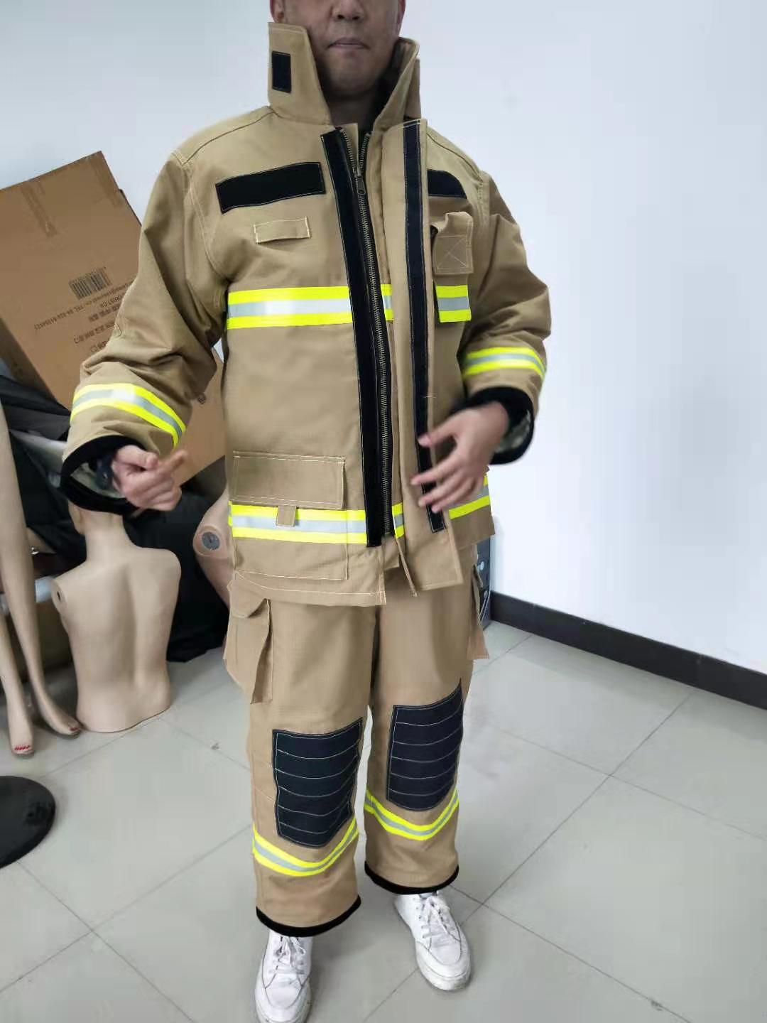 东安牌卡其色灭火战斗服出口版灭火防护服