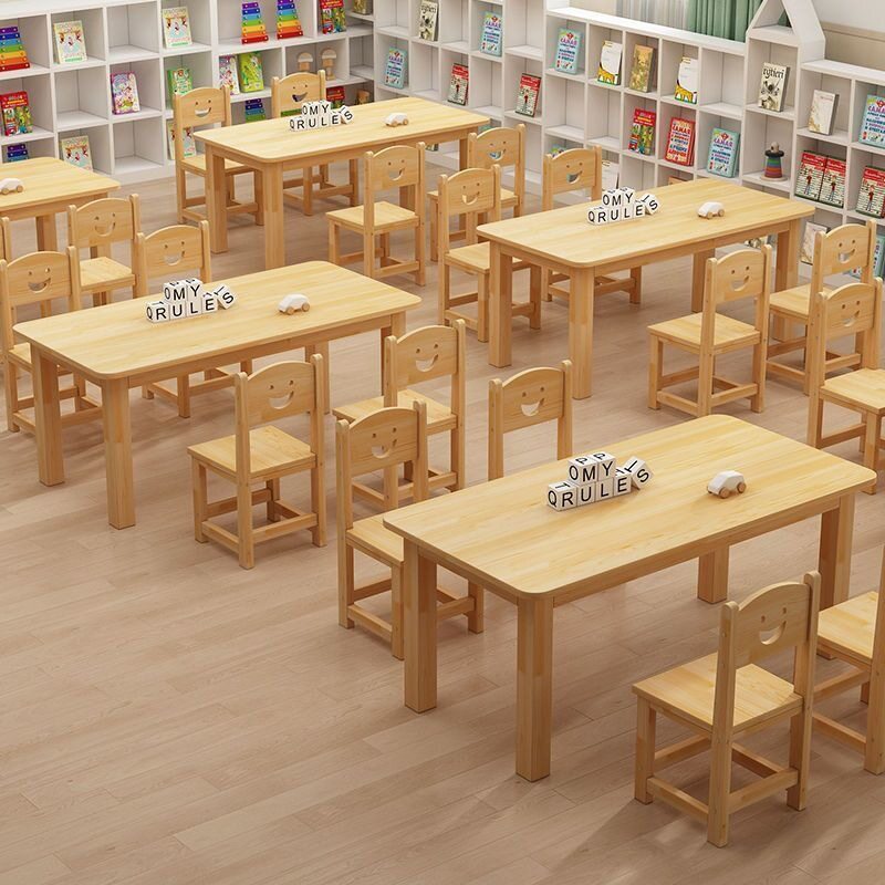 幼儿园实木宝宝早教桌椅套装