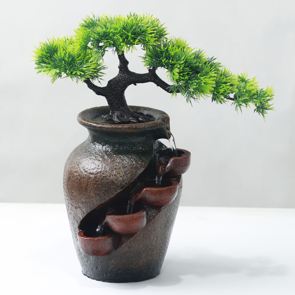 外贸厂家直销浙江摆件轻奢流水花瓶树脂工艺品L27插树欧式盆景