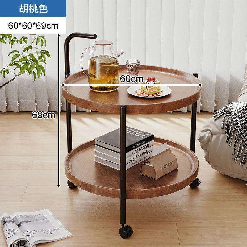 可移动小茶几小推车客厅沙发边几迷你小桌子置物架带轮北欧风餐车