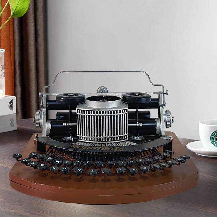 欧式工业风复古打字机道具模型装饰摆件橱窗摄影老式金属工艺品