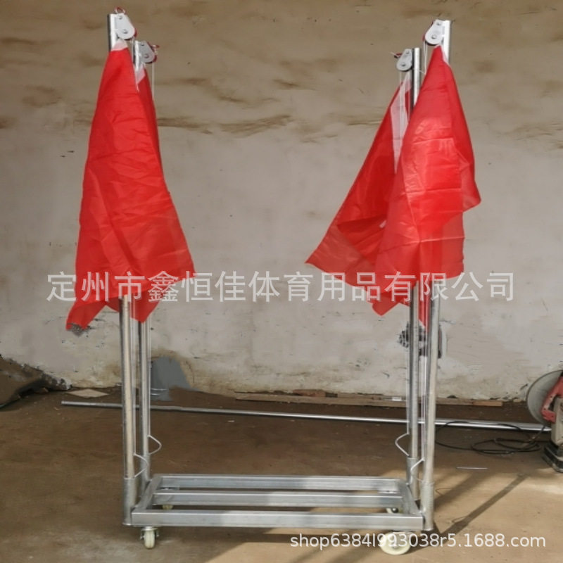 训练靶场可升降不锈钢红白旗场地标识杆地插红旗插旗移动小车
