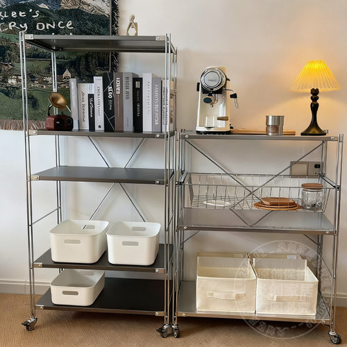 日式不锈钢书架陈列架收纳架