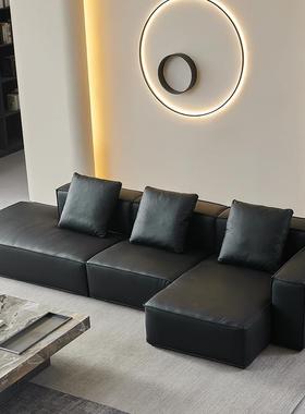 横厅层bax沙发轻奢ter沙发豆腐块意式极简黑色靠背大平客厅高