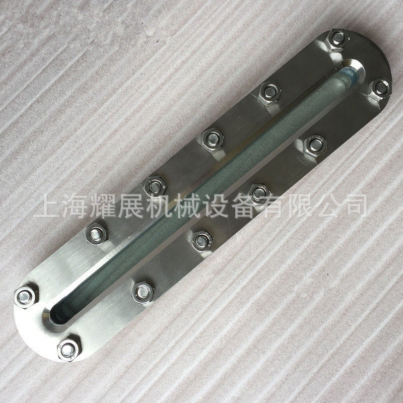 不锈钢椭圆型视镜长条视镜法兰焊接304卫生级圆角条形玻璃视镜