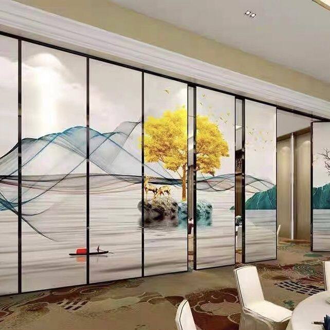 酒店活动隔断墙饭店包厢会议室隔音折叠门宴会厅展厅移动屏风隔断
