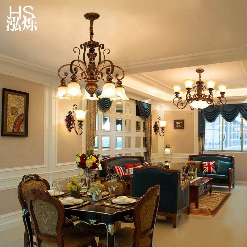 别墅客厅吊灯欧式复古古典灯具乡村大气复式楼大厅餐厅卧室美式灯,金属材料及制品,金属加工件/五金加工件,淘宝优惠券,粉丝福利购,淘宝优惠卷