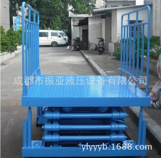 液压卸货剪刀式升降平台电动交叉式升降货梯固定装货剪叉式升降机