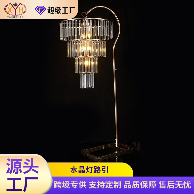 跨境欧美简约水晶灯辉煌路引婚礼布置装饰灯舞台酒店婚庆道具摆件