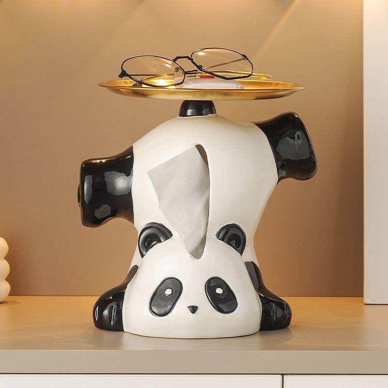 熊猫多功能收纳纸巾盒钥匙玄关摆件入户进门口客厅茶几陶瓷抽纸盒,鲜花速递/花卉仿真/绿植园艺,割草机/草坪机,淘宝优惠券,粉丝福利购,淘宝优惠卷
