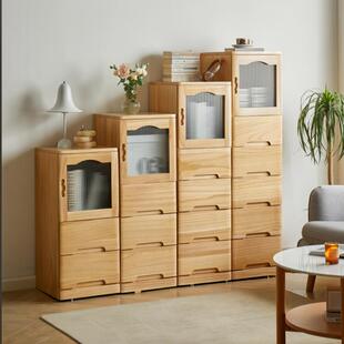 实木客厅夹缝抽屉式收纳柜25cm50深缝隙五斗超窄小床头边角柜置物