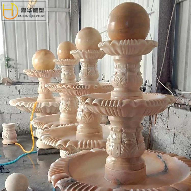 大理石雕喷泉球庭院水景摆件