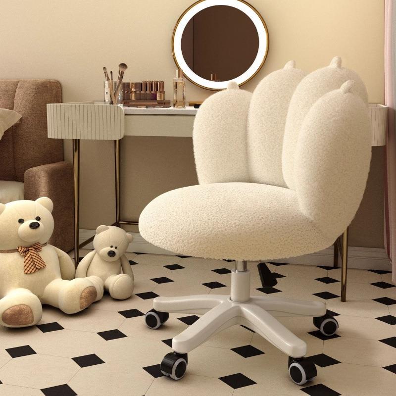 网红轻奢高级感靠背化妆椅家用女生卧室可旋转梳妆台凳子美甲椅子