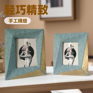 饰摆台相框 欧式 轻巧家庭装 皮革相框 样板间摆件 时尚