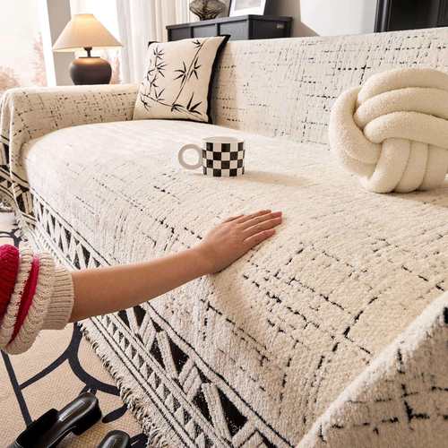 简约现代沙发巾一整张全盖布毛绒沙发套罩2025新款沙发盖布沙发毯