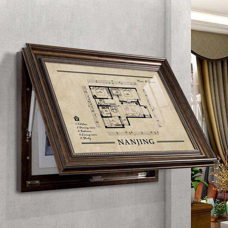 户型图遮挡美式电表箱装饰画带钟表遮盖电闸盒配电箱欧式挂