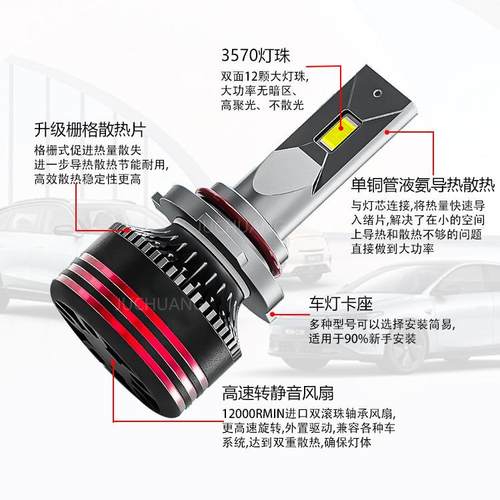 10个装越野车聚光前照灯M8pro汽车大灯大功率LED远近光一体前大灯