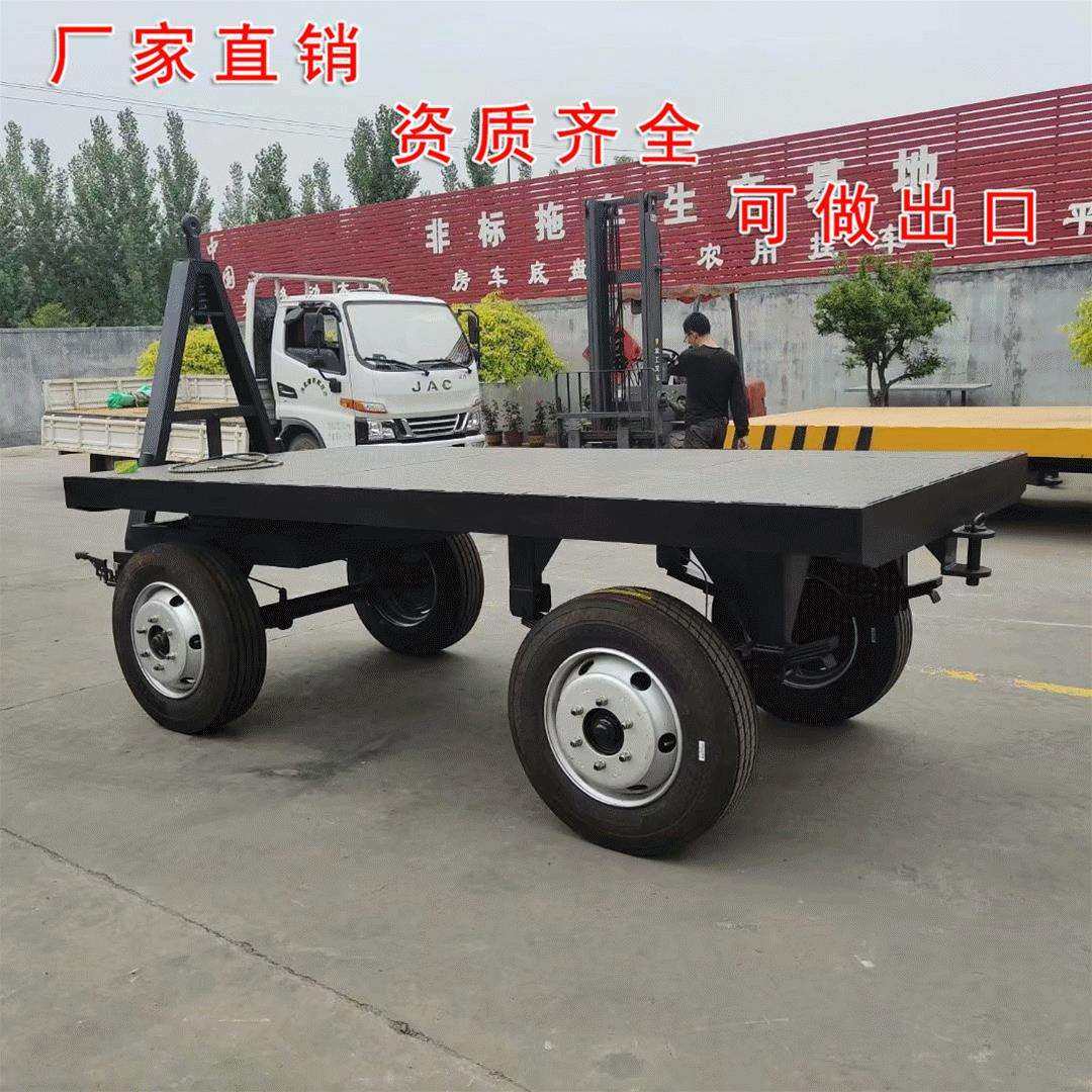 7T平板拖车3500*16002万撞刹油刹拖车平板拖车可出口