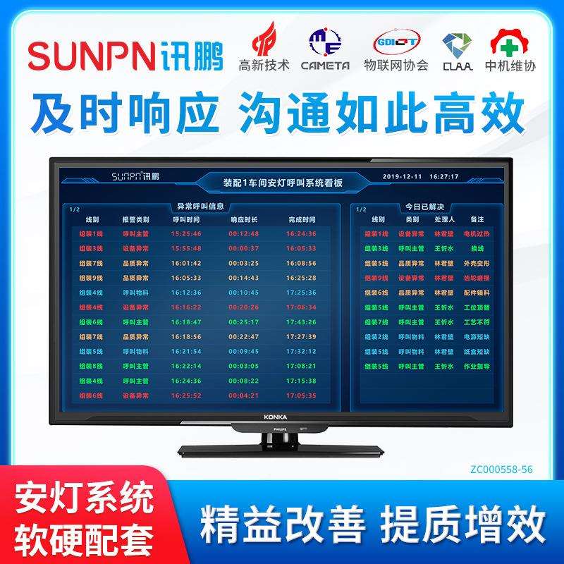 讯鹏工厂无线安灯呼叫系统车间电子看板异常求助报警生产状态监控
