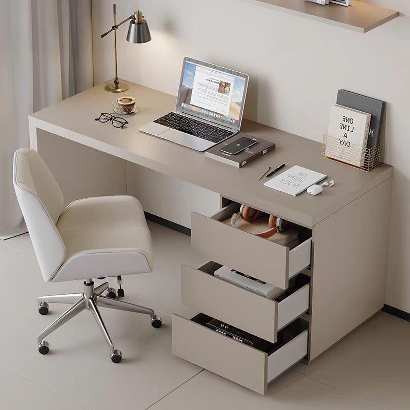 实木书桌带抽屉斗柜一体台式桌卧室简易书桌家用学习桌书柜组合