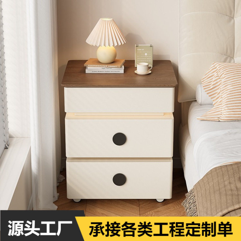 奶油风翻盖式梳妆台现代简约多功能可折叠小梳妆台收纳柜妆桌一体