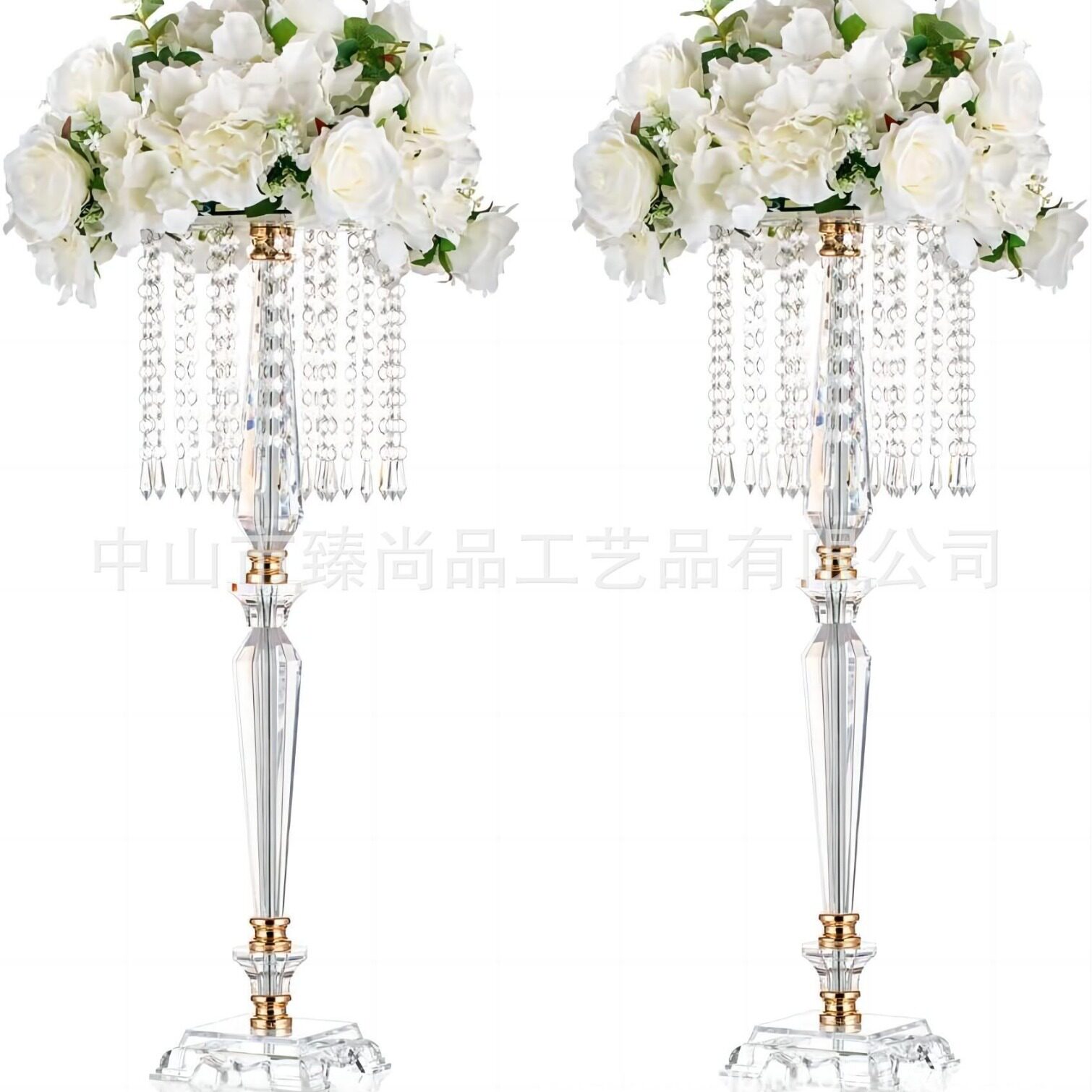 跨境亚克力水晶花架婚庆时尚装饰道具婚礼酒店桌花节日路引插花器