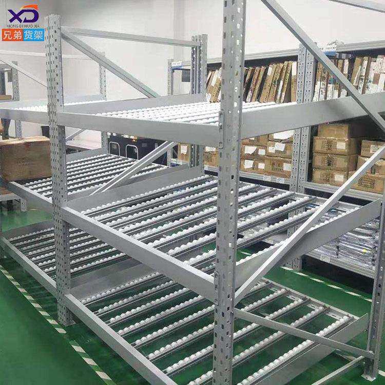 汽配专用金属流利式货架组合型可拆装重型货架仓储滚动流利架