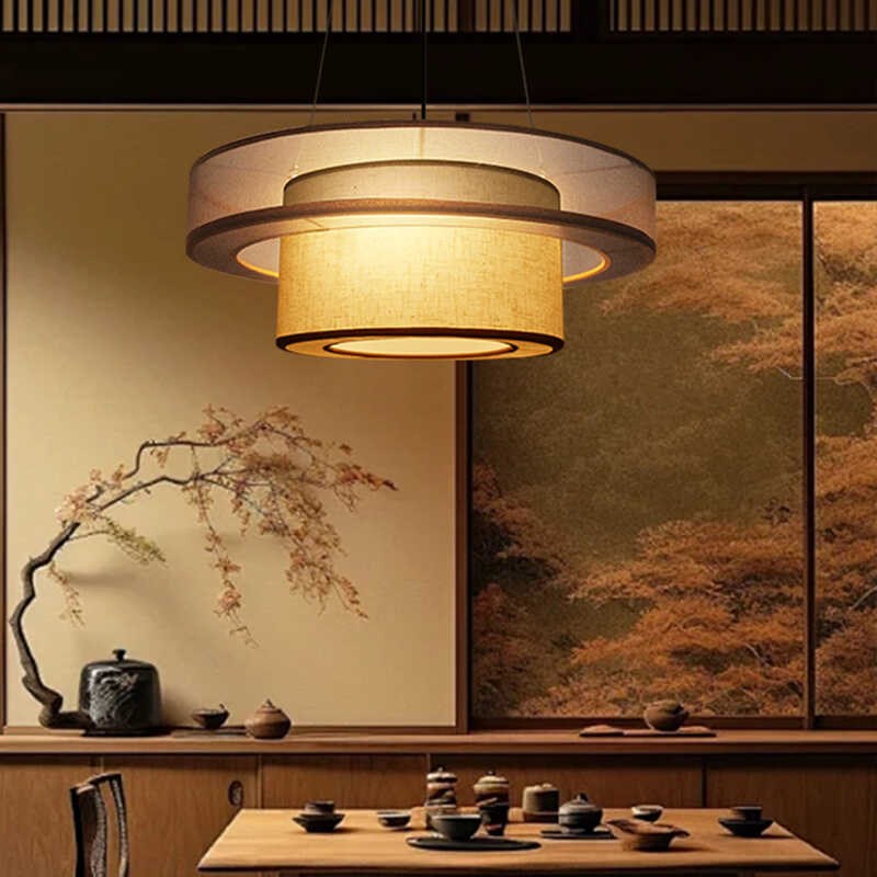 日式餐饮包厢宴会厅餐厅中式火锅饭店中国风茶室酒店餐桌客厅吊灯