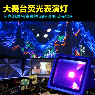 LED紫外线 uv紫光灯荧光隐形画展涂鸦漆 酒吧灯密室黑光灯手影舞
