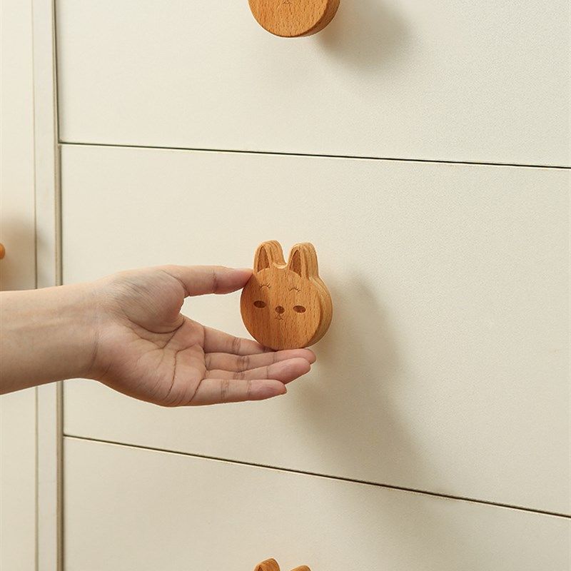 卡通儿童房柜门实木拉手简约抽屉木质小拉手可爱动物衣柜门把手,基础建材,小拉手,淘宝优惠券,粉丝福利购,淘宝优惠卷