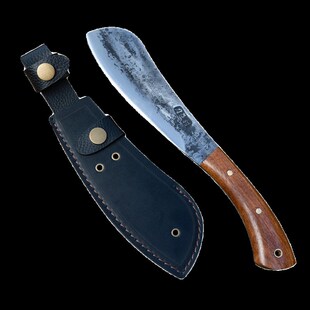 刀匠村手工锻打帕兰刀户外露营小柴刀砍树开路切肉菜多用途镰刀