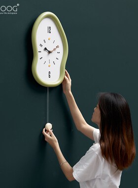 EMITDOOG免打孔现代简约钟表挂钟客厅时尚大气餐厅创意时钟装饰墙