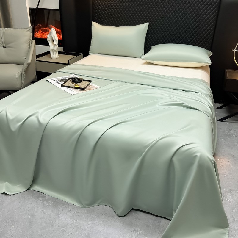 夏季凉感冰丝床单单件单买学生宿舍单双人纯色被单轻奢床盖