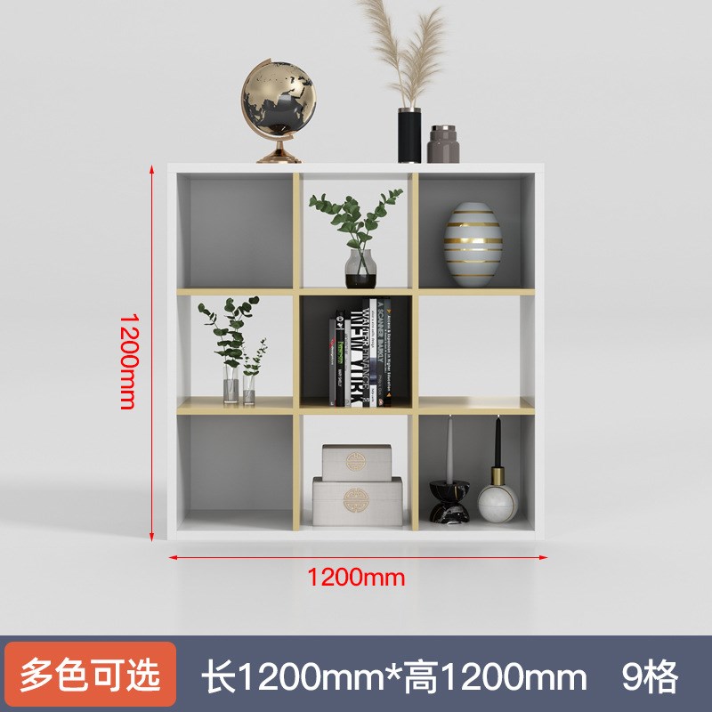 办公室隔断柜矮柜双面文件柜镂空屏风置物花架简约书架木质格子柜