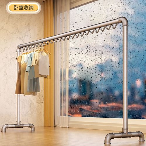 厂家露台单杆晾衣架落地挂衣架户外晒被子防风架子钢管晾衣架跨境