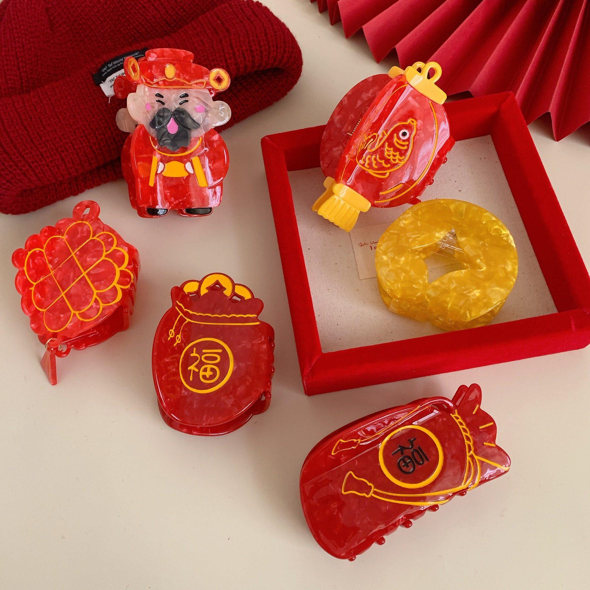 新年醋酸卡通财神钱袋抓夹鲨鱼夹春节新款过年配饰发夹盘发发饰女,饰品/流行首饰/时尚饰品新,发饰,淘宝优惠券,粉丝福利购,淘宝优惠卷