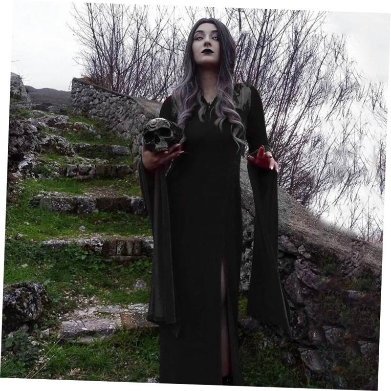 暗黑系性感开叉蕾丝裙万圣节女巫裙 Haylloween Witch Cos Dress