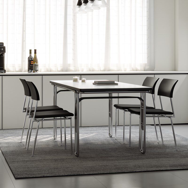 木小咖复古黑色岩板餐桌椅小户型家用现代简约侘寂长方形实木餐桌,住宅家具,岩板餐桌,淘宝优惠券,粉丝福利购,淘宝优惠卷