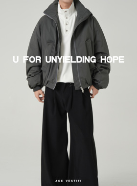 ACE VESTITI 夹克式立领白鸭绒羽绒服男cleanfit短款飞行员外套