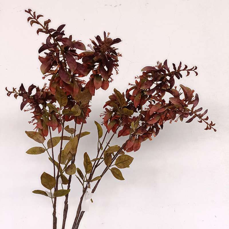 软枝叠彩刺桐 春色海桐花 简约婚礼堂舞台布置挑高线条插花艺假花